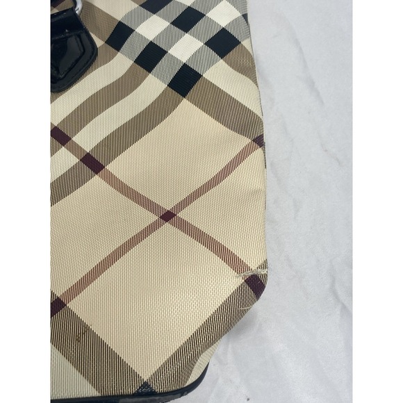Vintage BURBERRY NICKIE Large Landscape Supernova/Black Check Tote Bag Canvas - Picture 4 of 13
